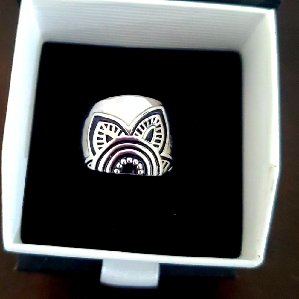 Hammered sterling silver oxidized  ring